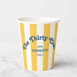 Vasos De Papel The Thirty Club Yellow Beach Stripe 30th Birthday 