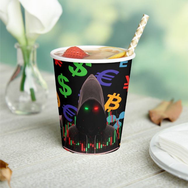 Vasos De Papel The Trader Dream Collection Gráficos de Velas (in situ)