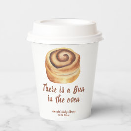 Vasos De Papel There is a Bun in the oven Baby Shower