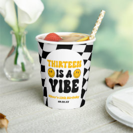 Vasos De Papel Thirteen Is A Vibe Retro 13th Birthday Party