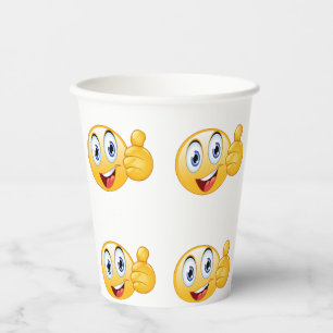 Vasos De Papel Thumbup Emoji Buena Hecho Feliz Cara Sonriente