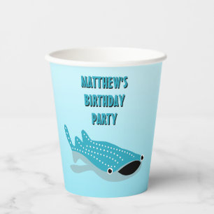 Vasos De Papel Tiburón ballena Personalizado azul personalizado