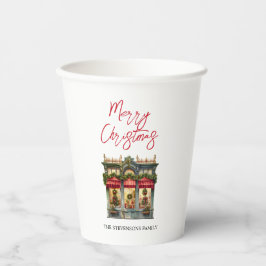 Vasos De Papel Tienda de navidades elegante fiesta de feriado roj