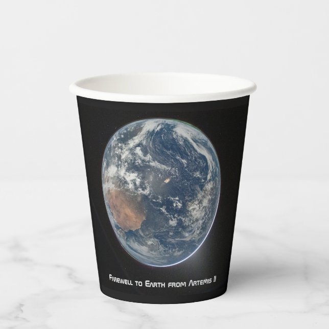 Vasos De Papel Tierra desde Artemis II (Anverso)
