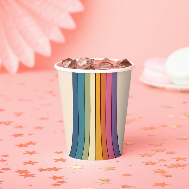 Vasos De Papel Tierras retro de los años 70 (in situ)