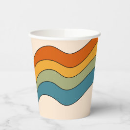 Vasos De Papel Tierras retro de los años 70