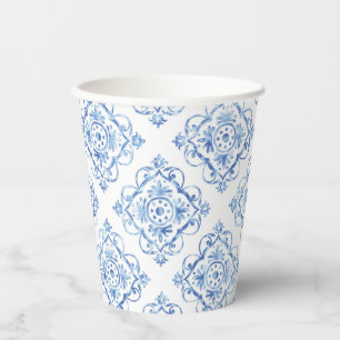 Vasos De Papel Tile azul toscano italiano Positano