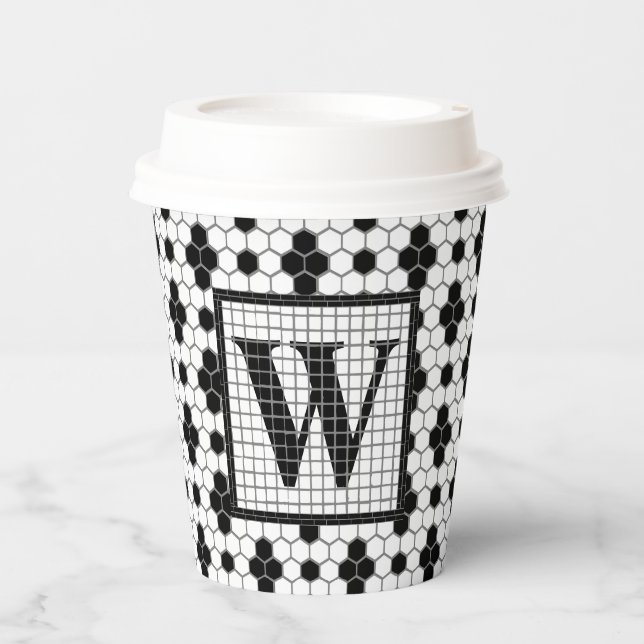 Vasos De Papel Tile Hex Print Monograma (Anverso)