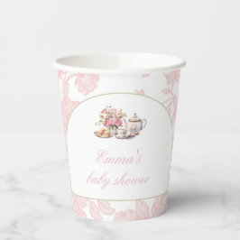 Vasos De Papel Time for Tea Pink Toile Tea Party 