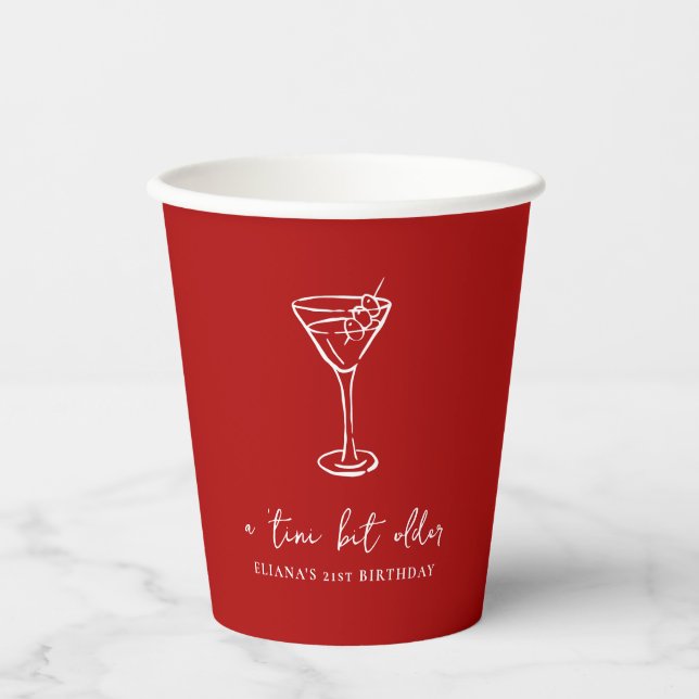 Vasos De Papel Tini Bit Older Personalized Birthday Party (Anverso)