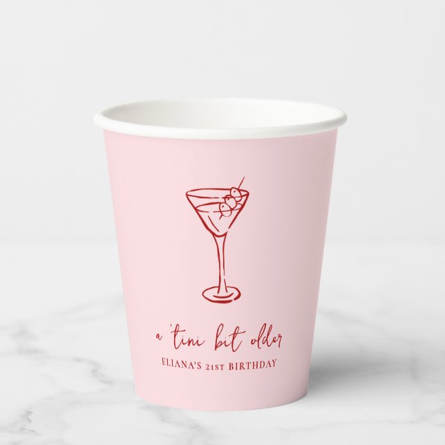 Vasos De Papel Tini Bit Older Personalized Birthday Party (Anverso)