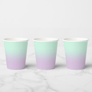 Vasos De Papel Tinta Estética Pastel Y Ombre Gradiente Lilac
