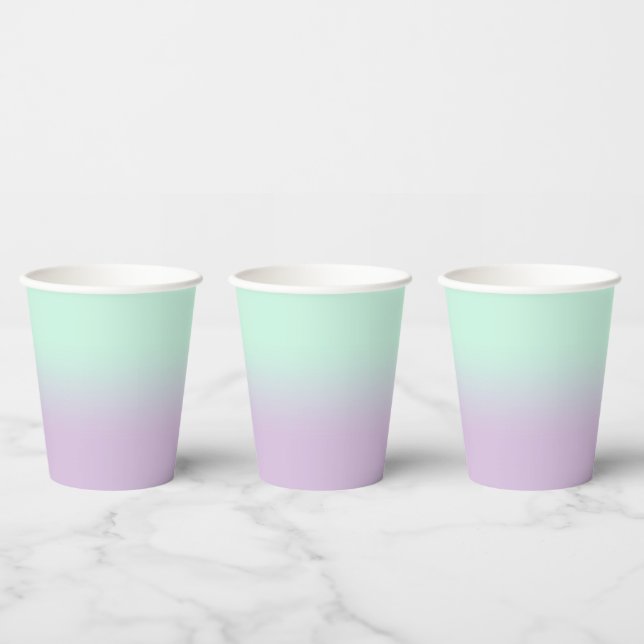Vasos De Papel Tinta Estética Pastel Y Ombre Gradiente Lilac (Multi)