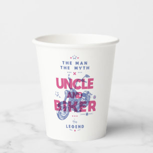 Vasos De Papel Tío y motociclista el hombre el mito la leyenda