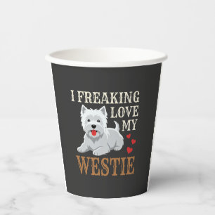 Vasos De Papel Tipografía de amor al perro Westie