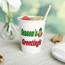 Vasos De Papel Tipografía de los Navidades de Seasons Greetings B