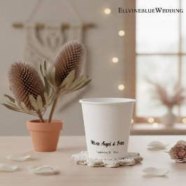 Vasos De Papel Tipografía Minimalista Boda Doble Cara
