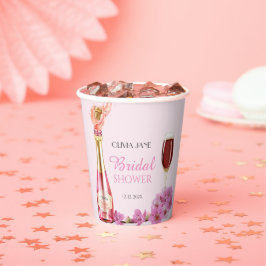 Vasos De Papel Tirada de novia floral rosa Pétalos y Prosecco