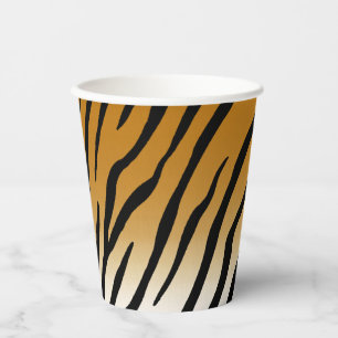 Vasos De Papel Tiras de tigre Impresión exótica de animales