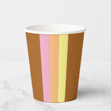 Tiras Retro Cups De Papel (Naranja Multi)