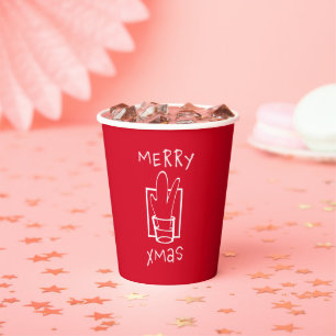 Vasos De Papel Tiros Navideños Brillantes Alegres