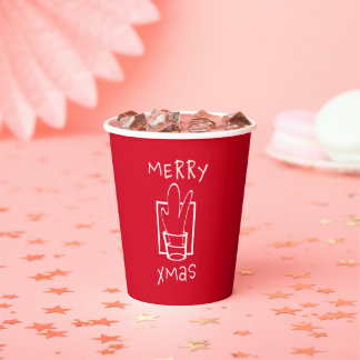 Vasos De Papel Tiros Navideños Brillantes Alegres