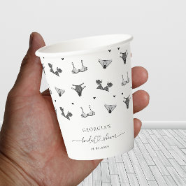 Vasos De Papel Título de letra moderna y despedida de soltera de 