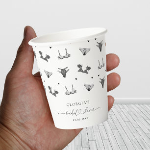 Vasos De Papel Título de letra moderna y fiesta de despedida de s