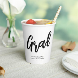 Vasos De Papel Título Moderno de Graduación con Pincelada Script 