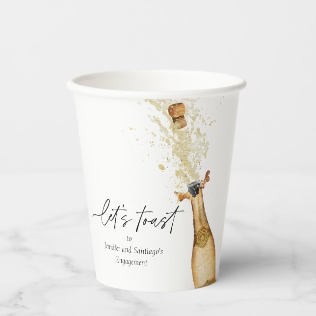 Vasos De Papel Toast Couples Engagement Party Paper cup (Anverso)