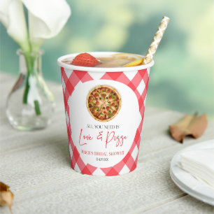 Vasos De Papel Todo lo que necesitas es amor y ducha de novias pi