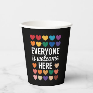 Vasos De Papel Todos son bienvenidos aquí LGBTQ