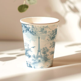Vasos De Papel Toile de Jouy estilo parisino Elegante