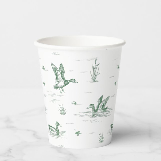 Vasos De Papel Toile Mallard Duck Gender Neutral (Anverso)
