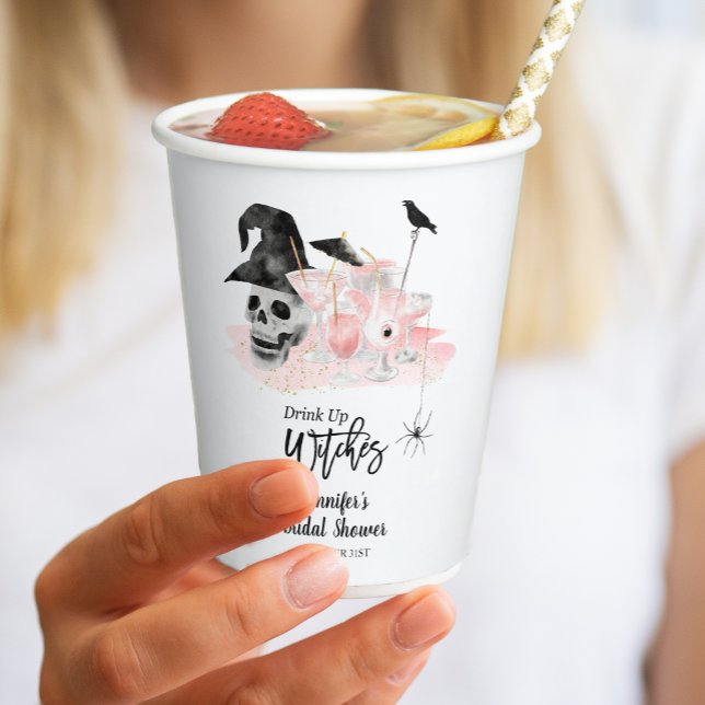 Vasos De Papel Toma el Cóctel Rosa de Brujas en la Despedida de S (Subido por el creador)