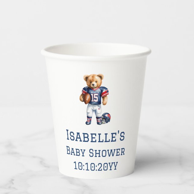 Vasos De Papel Torneo de Teddy Bear Baby Shower (Anverso)