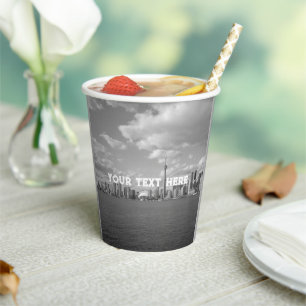 Vasos De Papel Toronto Canadá Personalizado de color negro y blan