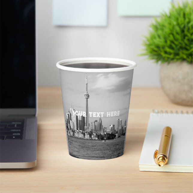 Vasos De Papel Toronto Canadá Personalizado de cosechas negras y  (in situ)