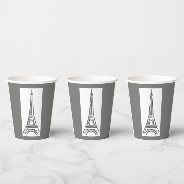 Vasos De Papel Torre Eiffel París Francés (Multi)