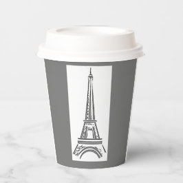 Vasos De Papel Torre Eiffel París Francés