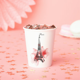 Vasos De Papel Torre Eiffel romántica de París