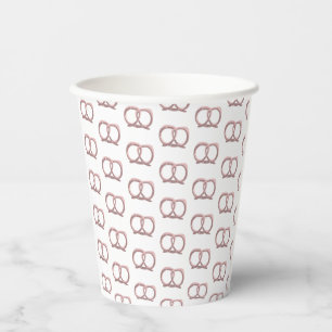Vasos De Papel Torsión de Pretzel Salado Patrón de Fiesta Rosa