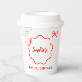 Vasos De Papel Torta de Cumpleaños de Boda con Borde Retro Ondula