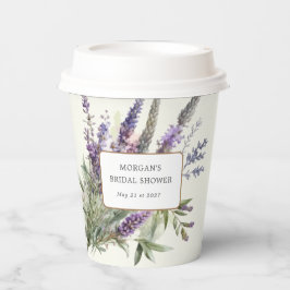 Vasos De Papel Torta de Cumpleaños de Lavanda Regia Acuarela