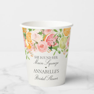 Vasos De Papel Torta Floral de Cítricos Squeeze Principal Despedi
