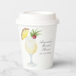 Vasos De Papel Torta nupcial de cóctel Pina Colada acuarela