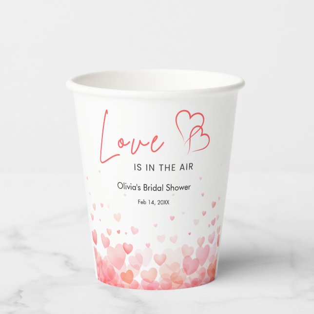 Vasos De Papel Torta nupcial de Pink & Red Love is in the Air  (Anverso)