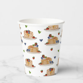 Vasos De Papel Tortitas Bayas Desayuno Brunch