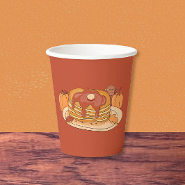 Vasos De Papel Tortitas de especias de calabaza Fiesta otoño taza
