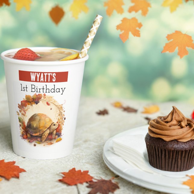 Vasos De Papel Tortoise - 1er cumpleaños - Vibes otoñales (Subido por el creador)
